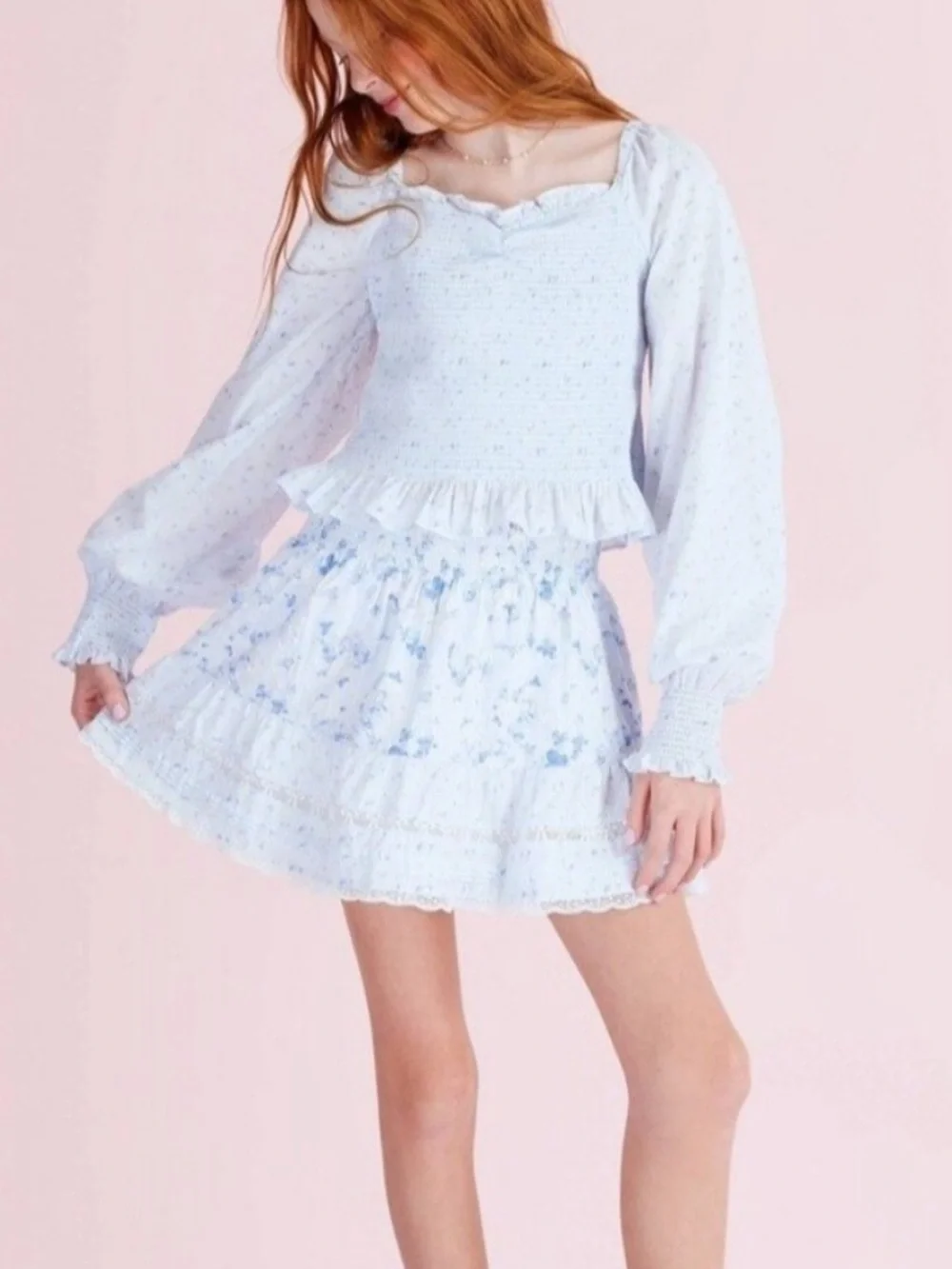 LoveShackFancy x Target Girls Clara Budding Florals Tiered Skirt Size 14 NWT